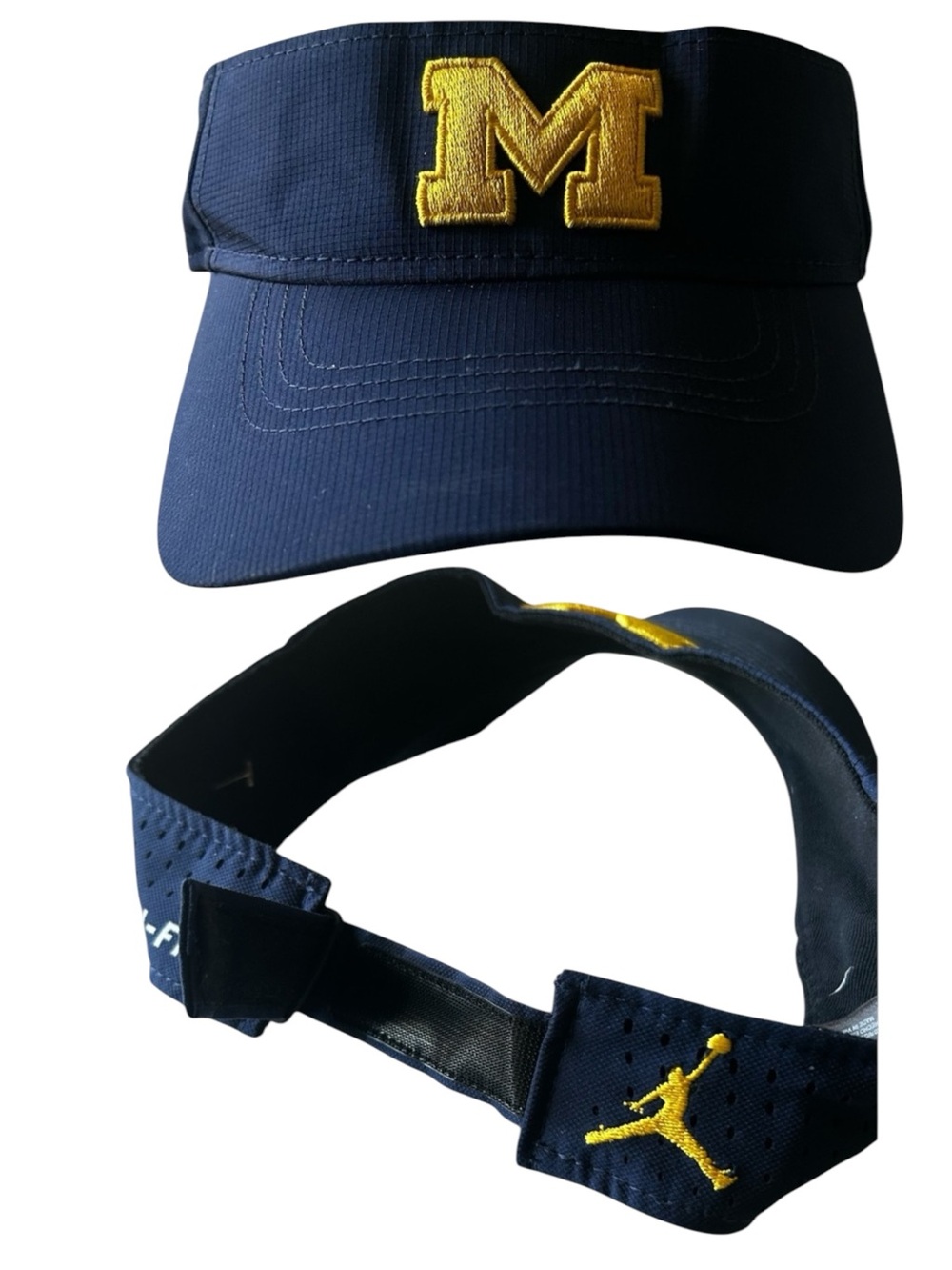 Jordan Brand Michigan Wolverines Navy Blue Visor with Gold 'M' Logo